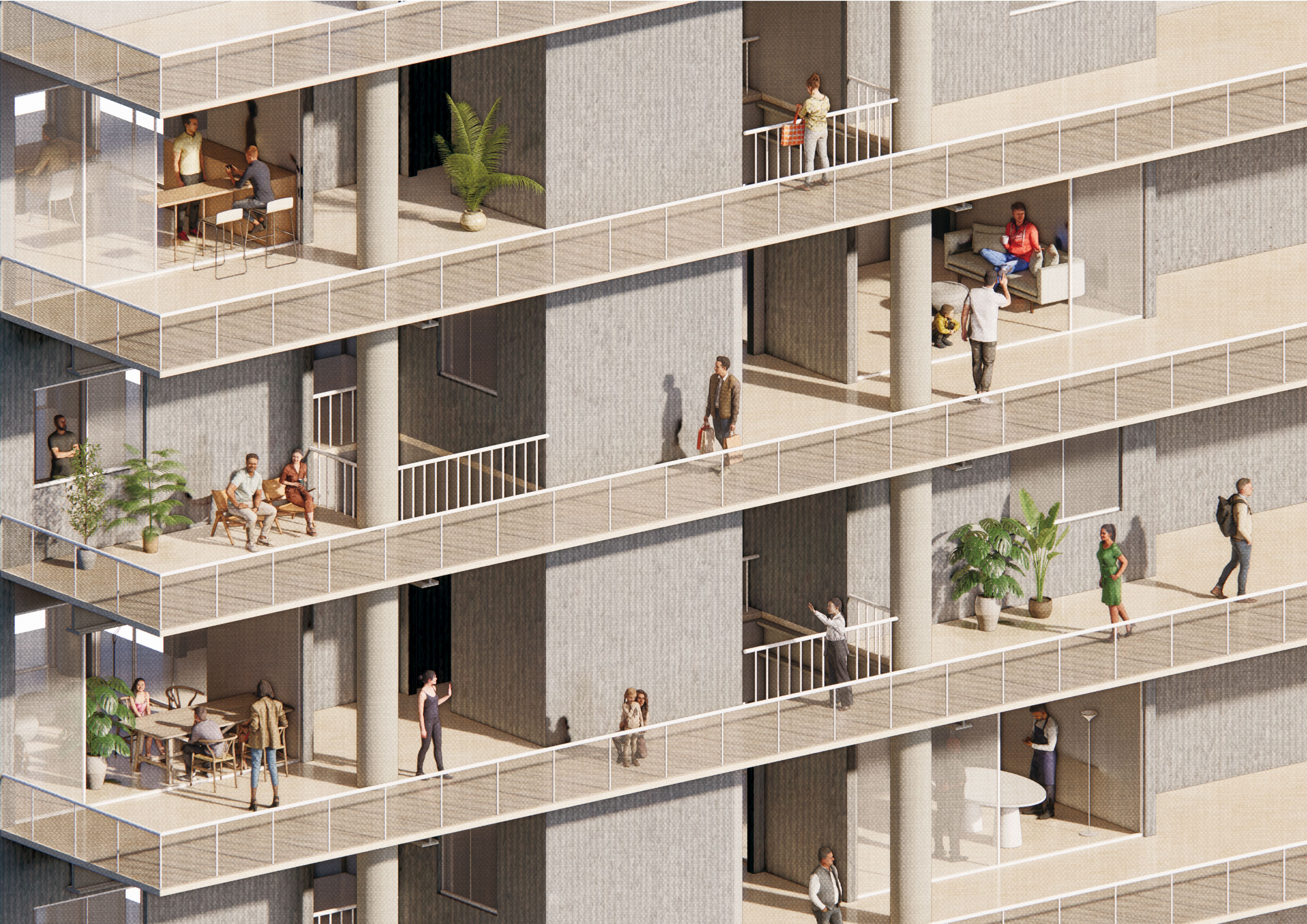 Atrium Co-Living Space